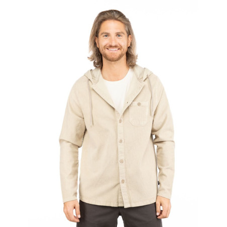 PEAK DISTRICT-DARK SAND-M pánská košile tmavě písková