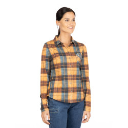 SIMILAUN 2.0-OCHRE GREYBLUE-40 dámská košile okrovo šedomodrá