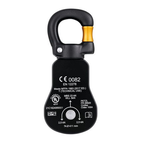 SPIN S1 OPEN jednostranná kladka s otočným závěsem (swivelem)