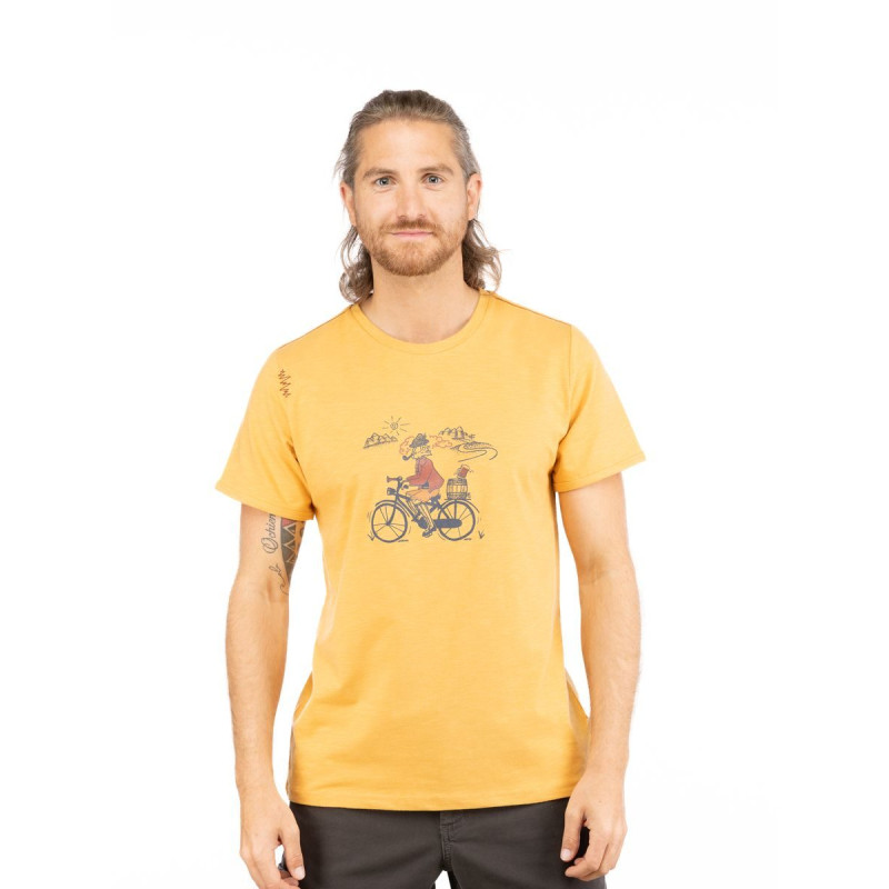 TYROLEAN TRIP-OCHRE-M pánské tričko okrové TYROLEAN TRIP-OCHRE-M pánské tričko okrové