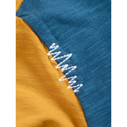 HAIDI LAND ROPE-DARK BLUE / CURRY-M pánské tričko tmavě modré a kari