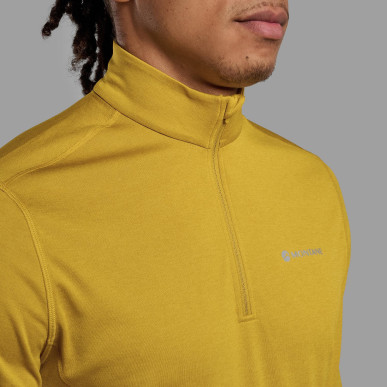 DART ZIP NECK-GINKGO GOLD-L pánské triko dlouhý ruk. žluté