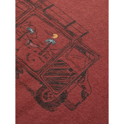 VAN LIFE-DARK RED-M pánské tričko tmavě červené