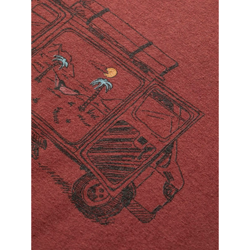 VAN LIFE-DARK RED-M pánské tričko tmavě červené VAN LIFE-DARK RED-M pánské tričko tmavě červené