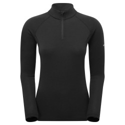 FEM MALLI LS ZIP T SHIRT-BLACK-UK12/M dámské triko černé