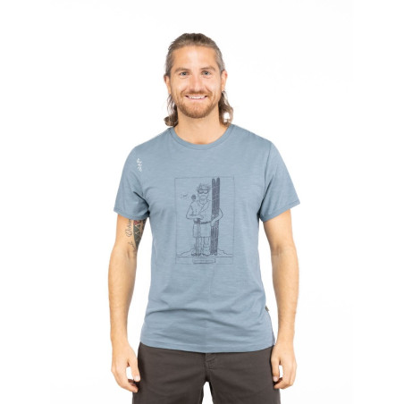 HOMO MONS SPORTIVUS-GREYBLUE-L pánské tričko šedomodré