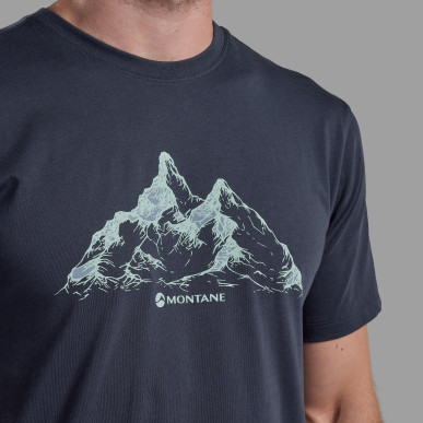 DUAL MOUNTAIN T-SHIRT-ECLIPSE BLUE-S pánské tričko modré