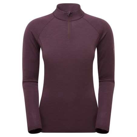 FEM MALLI LS ZIP T SHIRT-MULBERRY-UK14/L dámské triko hnědofialové