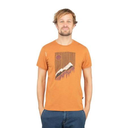 SUNNY MOUNTAINS-ORANGE BROWN-XL pánské tričko oranžovo hnědé