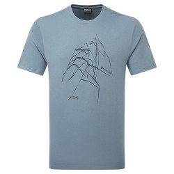 ABSTRACT MOUNTAIN T-SHIRT-STONE BLUE-XXL pánské triko šedomodré