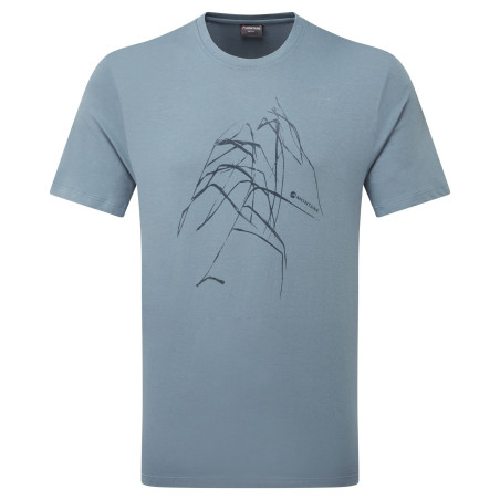 ABSTRACT MOUNTAIN T-SHIRT-STONE BLUE-XXL pánské triko šedomodré