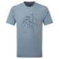 ABSTRACT MOUNTAIN T-SHIRT-STONE BLUE-XXL pánské triko šedomodré