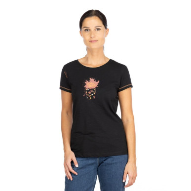 GANDIA GIRLS TALK CHALK-BLACK-38 dámské tričko černé